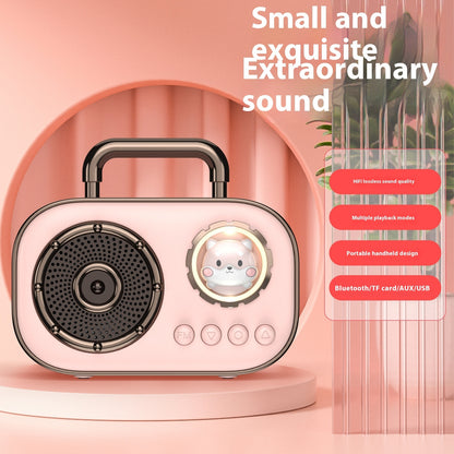 Newly Released at Buy Center: Portable Retro Bluetooth Audio Small Portable Home Space Capsule Pink