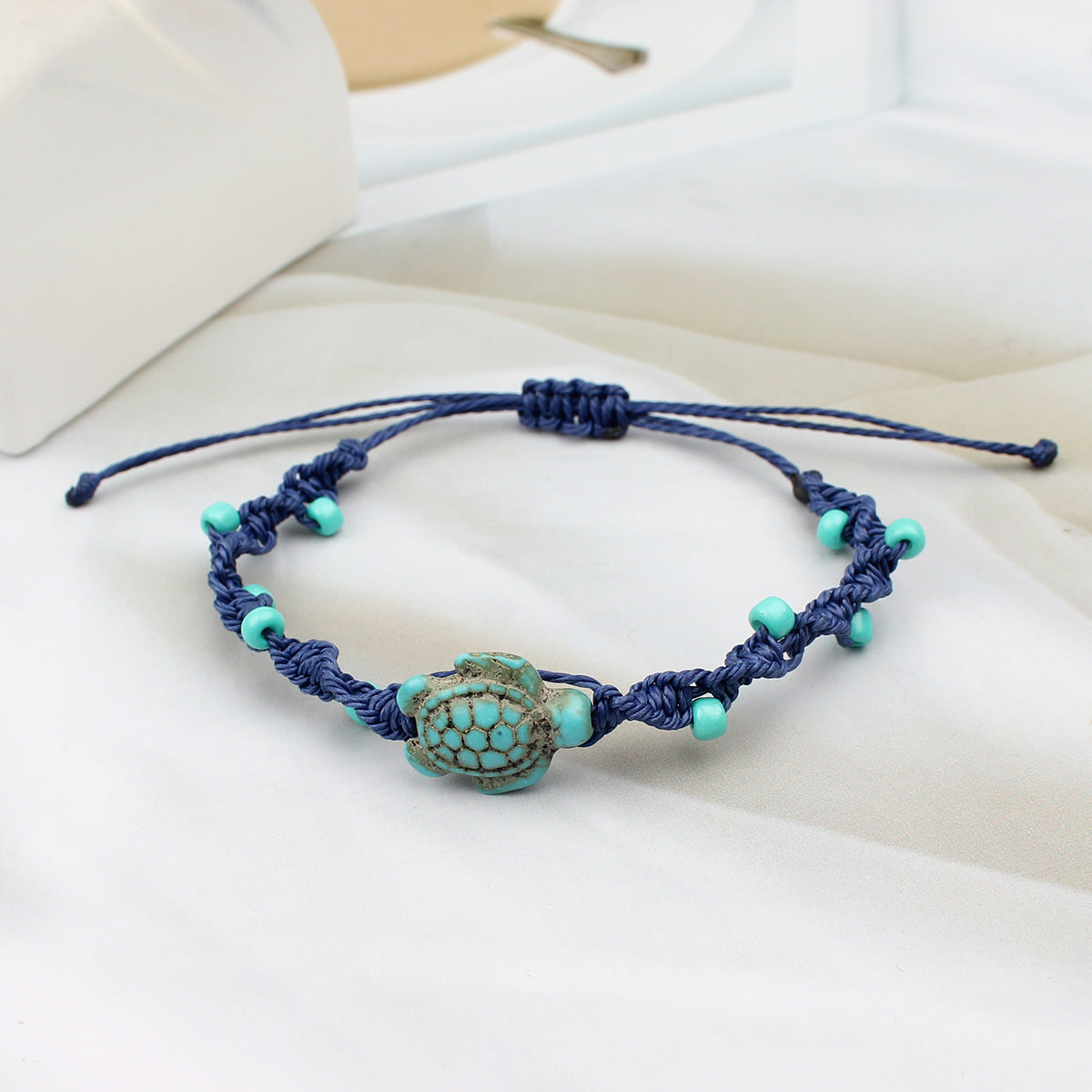 Buy Center Handpicked- Beach Vacation Style Turquoise Turtle Adjustable Bracelet