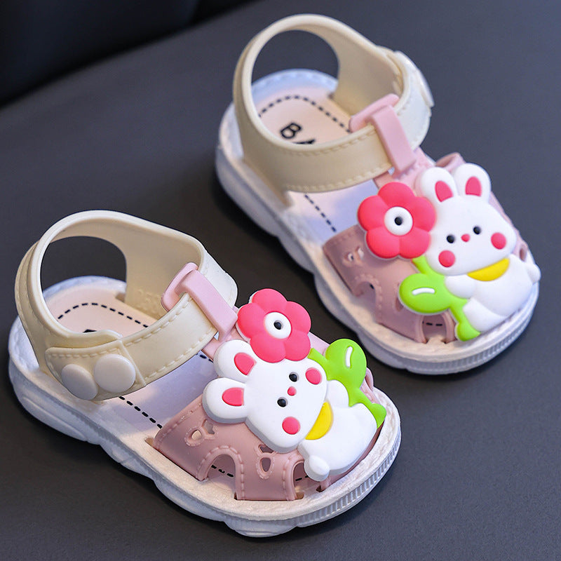 Fresh on the Scene at Buy Center: Children's Sandals Cartoon Toddler Closed Toe Hole Shoes Boys Baby Indoor Non-slip Soft Bottom