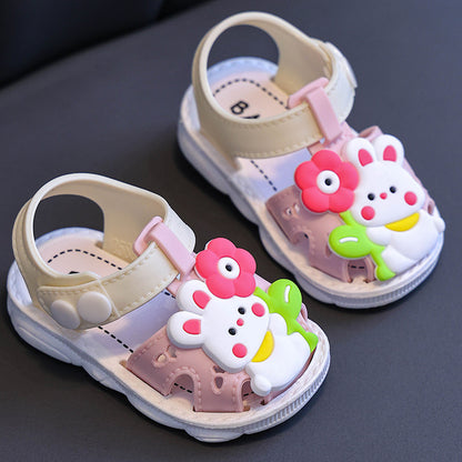 Fresh on the Scene at Buy Center: Children's Sandals Cartoon Toddler Closed Toe Hole Shoes Boys Baby Indoor Non-slip Soft Bottom