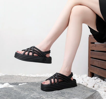 Fresh on the Scene at Buy Center: Women's Summer Platform Casual Roman Sandals Black