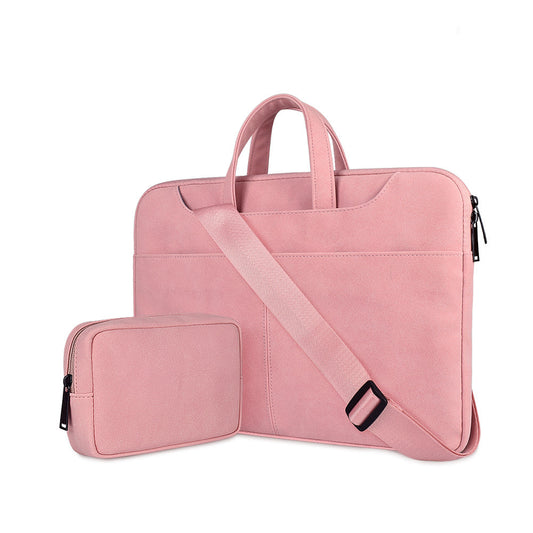 Now Available at Buy Center: Laptop Bag Portable Shoulder Frosted PU Beauty powder with small bag 15.6inches