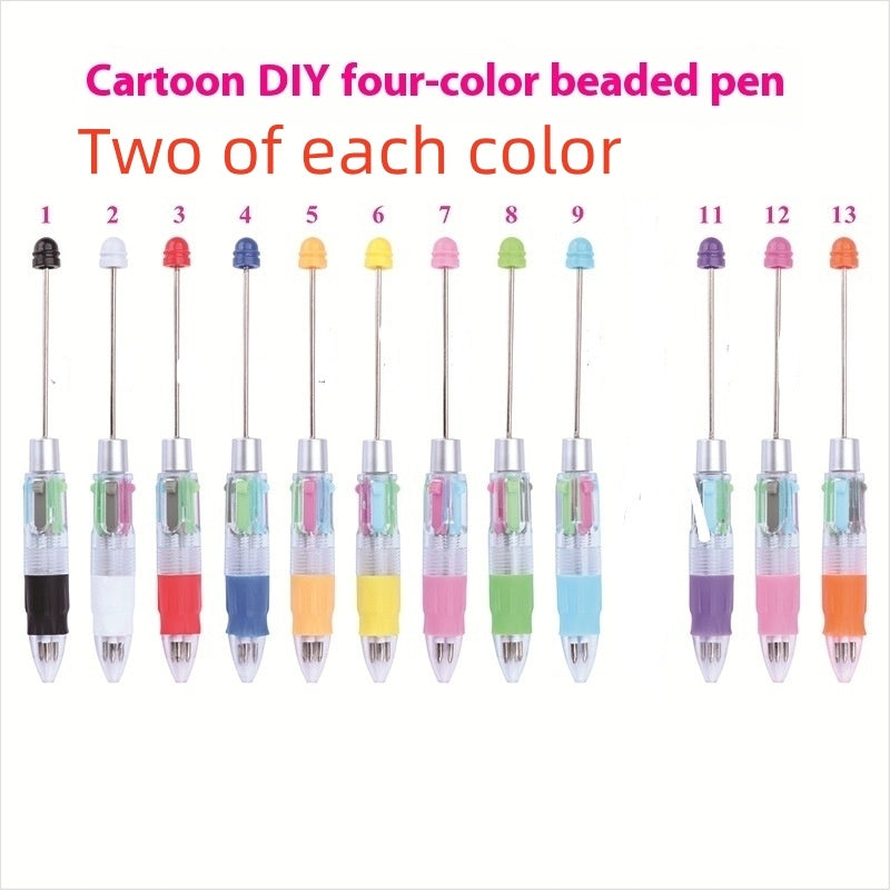 Buy Center Ultimate-Cute Puzzle Multi-color Beaded Visible Transparent Ballpoint Pen Bullet Type 0.7 SUIT B 24pcs