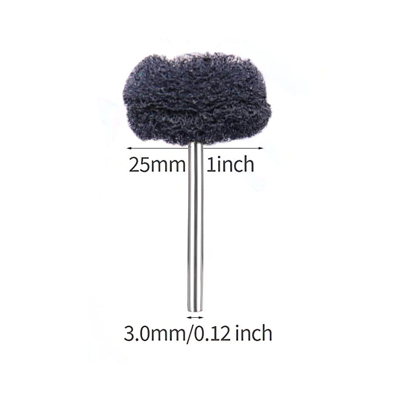 Just Arrived at Buy Center: Nylon Polishing Brushed Grinding Head Mini Brush 3mm Handle Black Double Layers Round Head Grinding Head 25