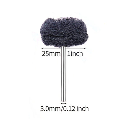 Just Arrived at Buy Center: Nylon Polishing Brushed Grinding Head Mini Brush 3mm Handle Black Double Layers Round Head Grinding Head 25