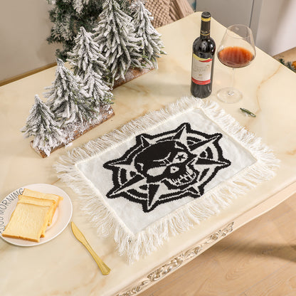 Hot New Arrivals at Buy Center: Halloween Decorative Placemat Skull Knitted Tablecloth