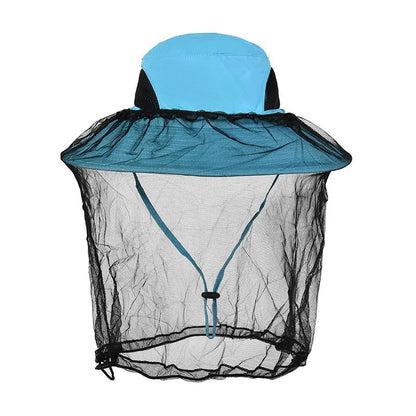 Newly Released at Buy Center: Outdoor Sun Protection Hat Large Brim Sun Protection Mesh GL011 Sky Blue Mesh Detachable Adjustable