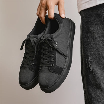 Fresh on the Scene at Buy Center: Plus Size Breathable Canvas Men's Sneakers Black