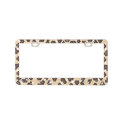 Newly Released at Buy Center: Fresh on the Scene at Buy Center: Stick-on Crystals License Plate Frame US Standard Acrylic Diamond License Plate Frame Leopard Print