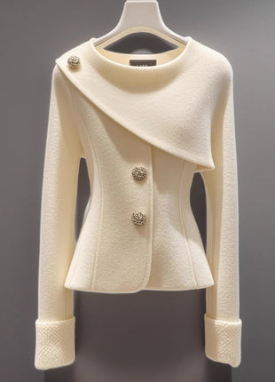 Classic Style White Coat Autumn High-grade Top