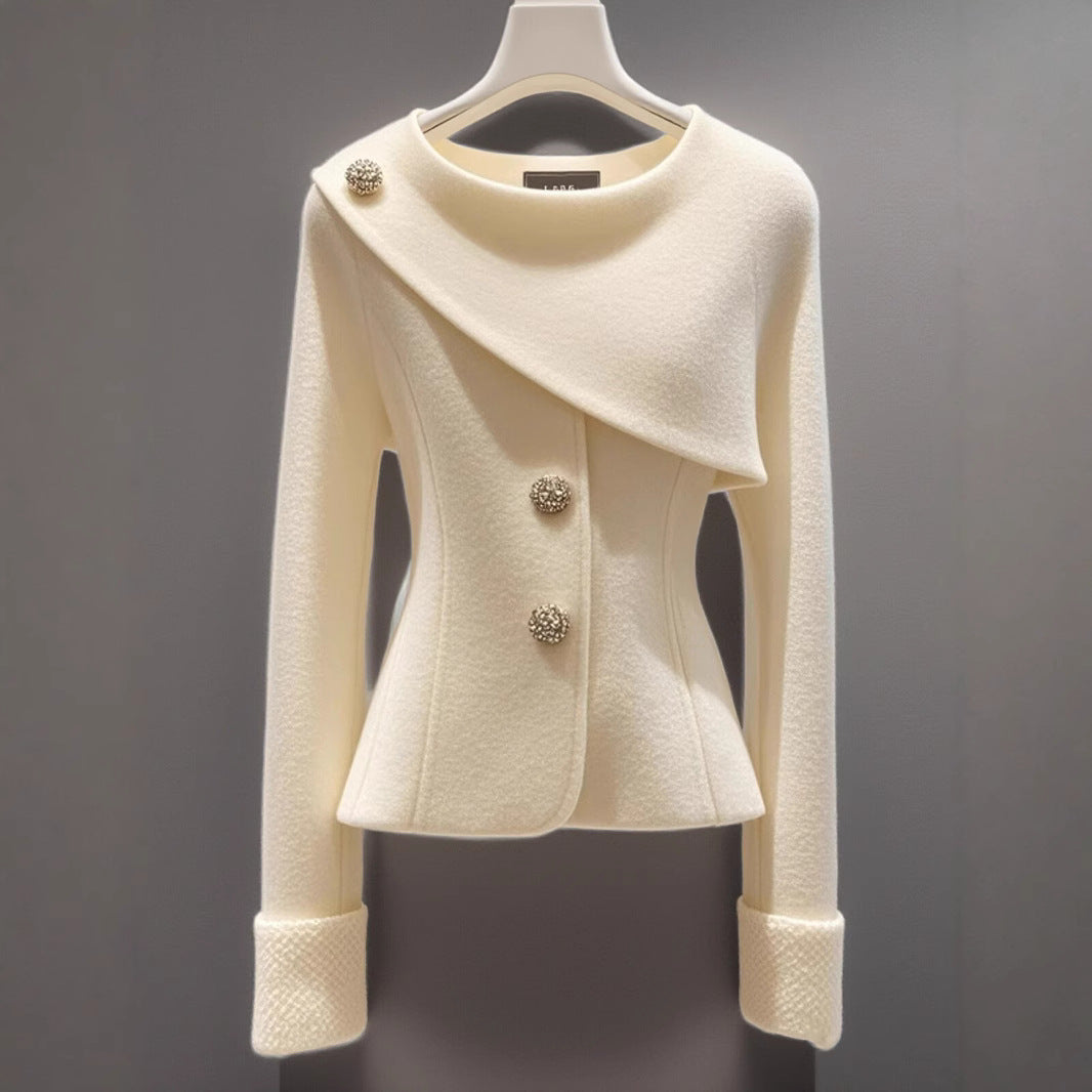 Manteau blanc de style classique, haut de gamme pour l'automne