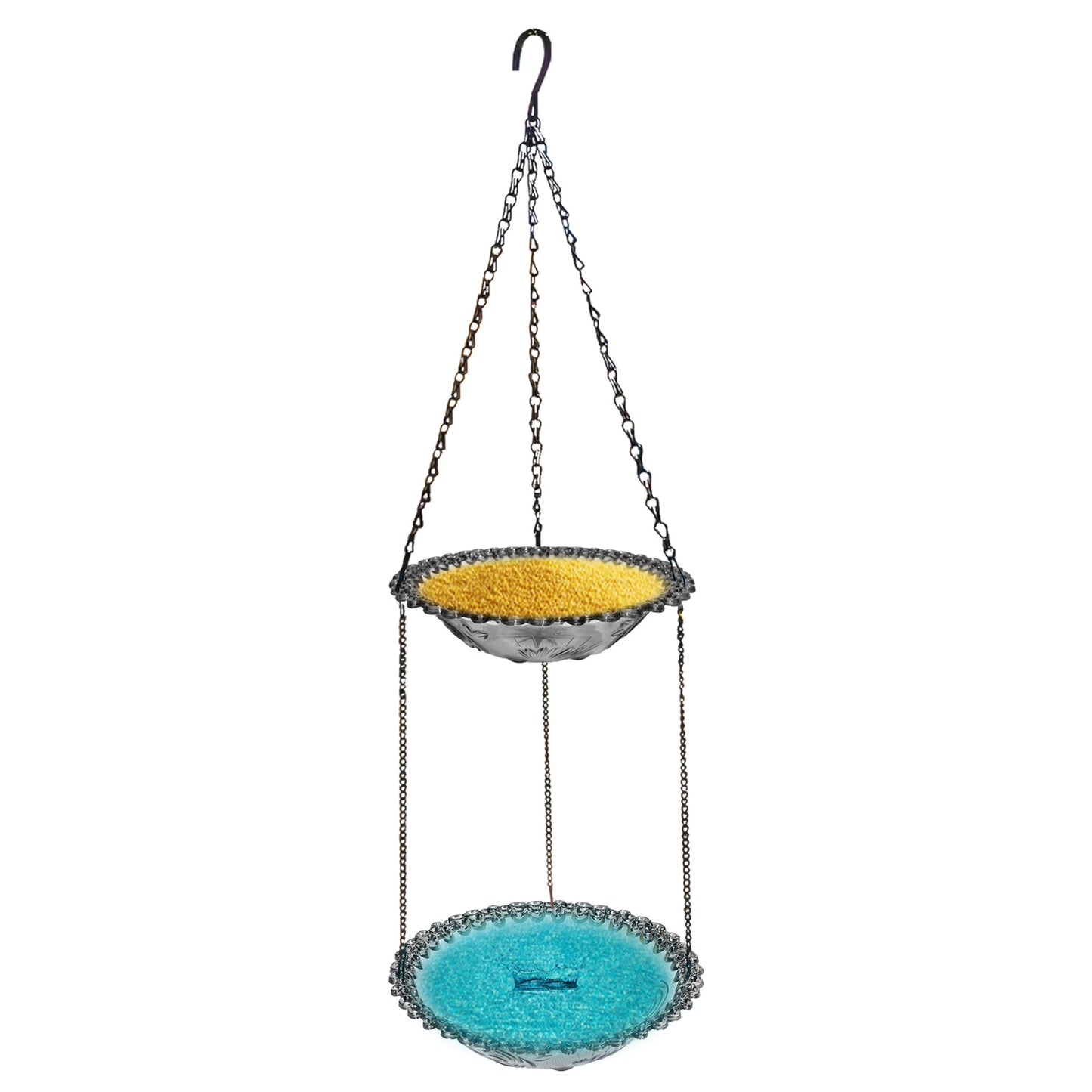 New Double Outdoor Hanging Feeder Courtyard Gray