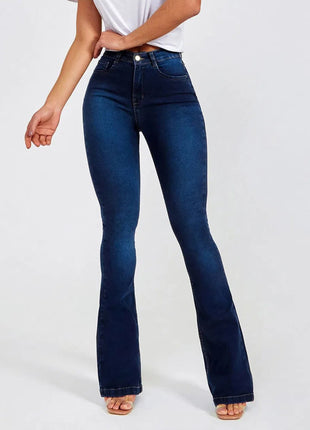 Jean slim taille haute pour femme, extensible et gainant