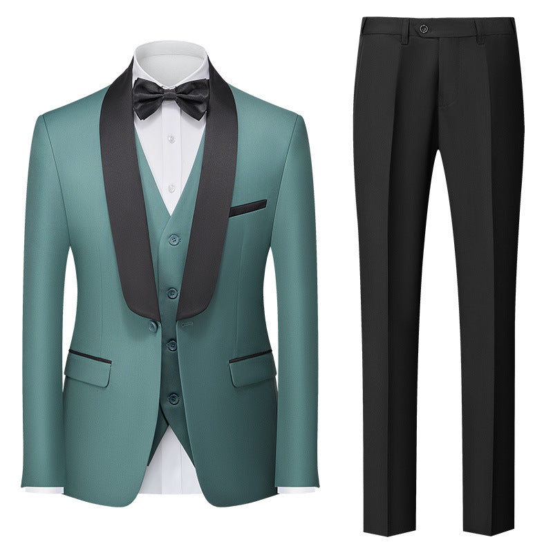 Hot New Items at Buy Center: New Men's Three-piece Suit Bean Green