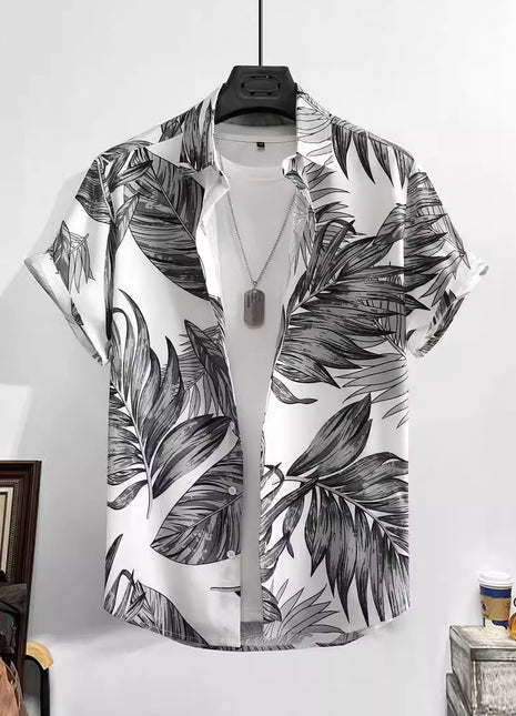 Camisa informal holgada con estampado 3D para hombre