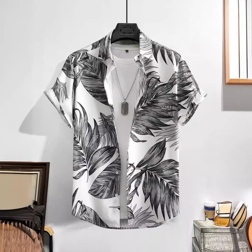 Camisa informal holgada con estampado 3D para hombre