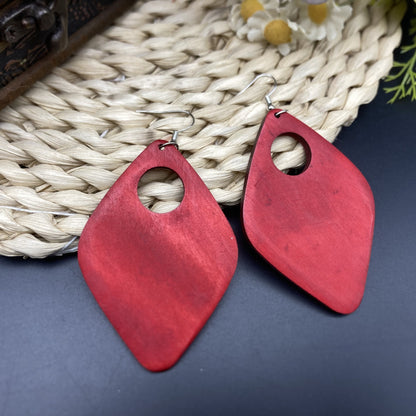 Hot New Items at Buy Center: Simplicity And Exaggeration Hollow Out Large Earrings Fashion Red