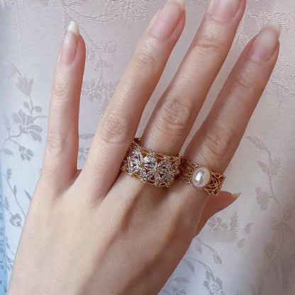 Hot New Items at Buy Center: Lace Diamond Open Ring Women's Fashion Retro