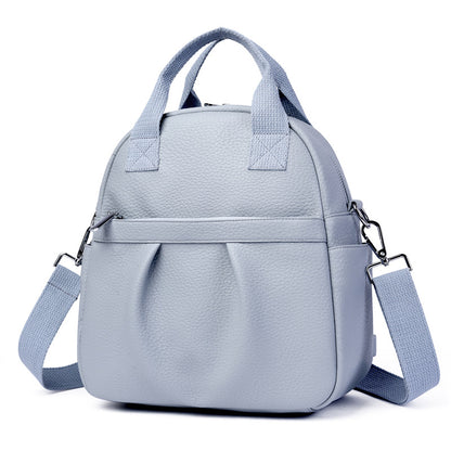 Now Available at Buy Center: Versatile Backpack Bags Women's PU Waterproof Rucksack Blue