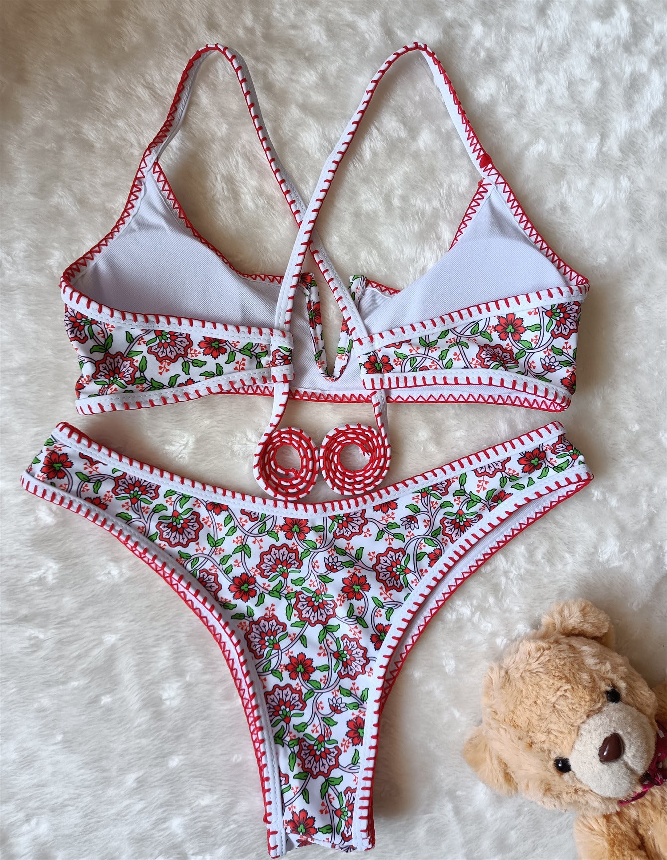 Just Arrived at Buy Center: V-neck Embroidery European And American Printed Swimsuit