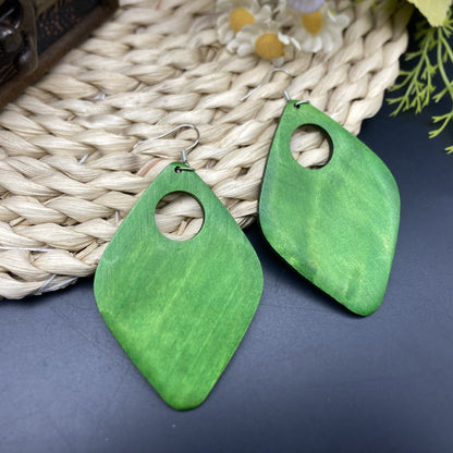 Hot New Items at Buy Center: Simplicity And Exaggeration Hollow Out Large Earrings Fashion Green