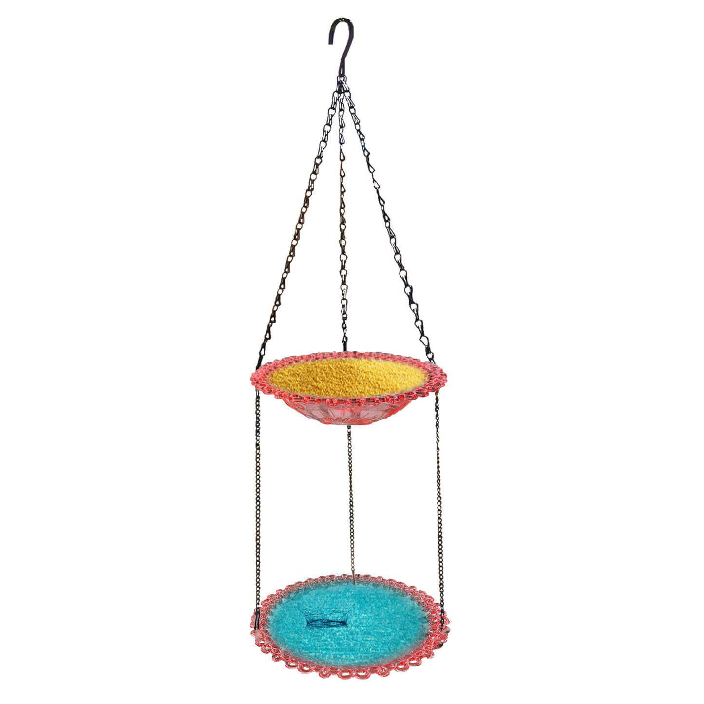 New Double Outdoor Hanging Feeder Courtyard Pink