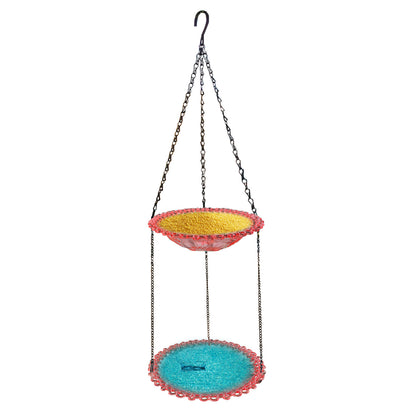 New Double Outdoor Hanging Feeder Courtyard Pink