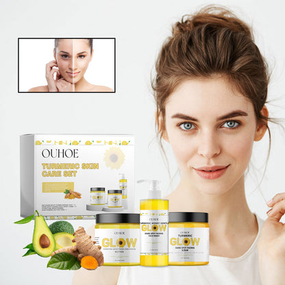 New Turmeric Skin Care Set Refreshing Hydrating And Oil Controlling