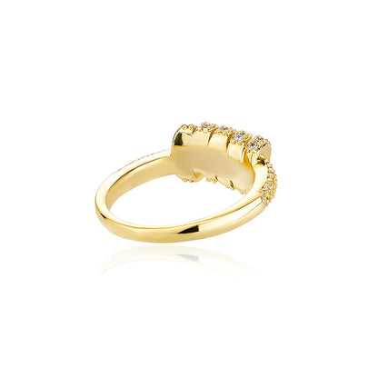 Now Available at Buy Center: Wire Bends And Hitches Personality European Hip Hop Zircon Ring