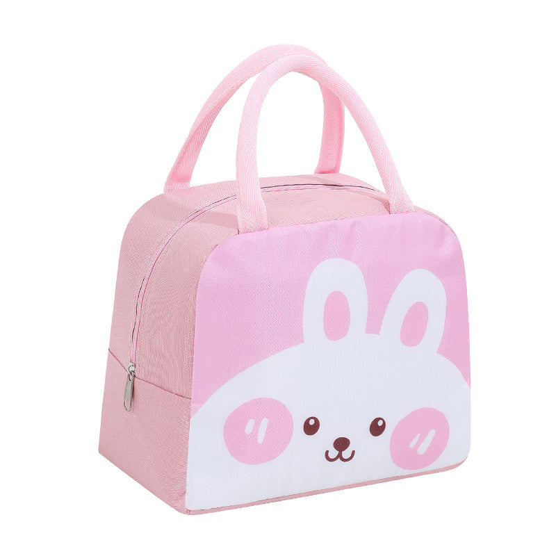 Fresh Arrivals at Buy Center: Lunch Box Handheld Lunch Bag Work Capacity Aluminum Foil Thickening Insulated Lunch Box Bag A2 Pink Rabbit