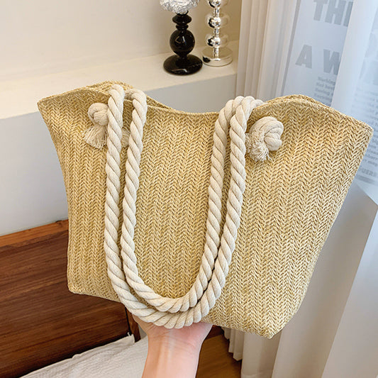 Just Arrived at Buy Center: Women's Fashion Straw Large Capacity Shoulder Handbag