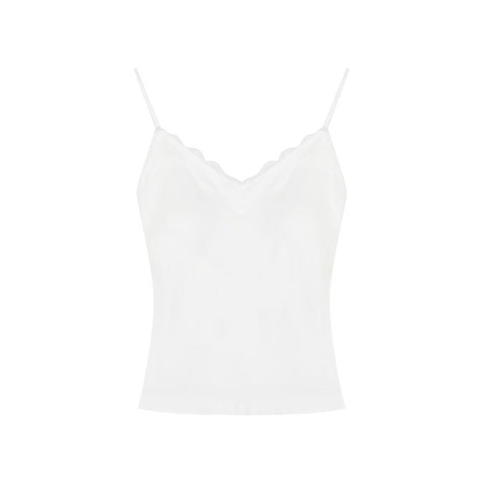 Just Arrived at Buy Center: Just Arrived at Buy Center: Underwear Padded Slim-fit Crop-top White Free Size