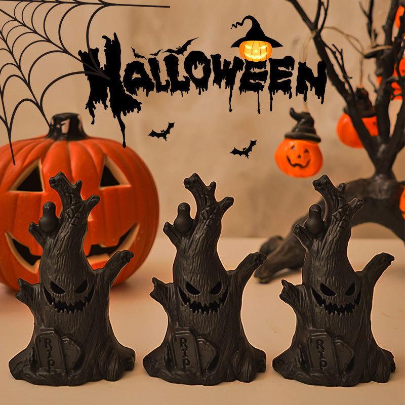 Fresh Arrivals at Buy Center: Halloween Decoration Pumpkin Lamp LED Electronic Candle Light Ghost Stump Decoration Grimace Festival Atmosphere Decoration