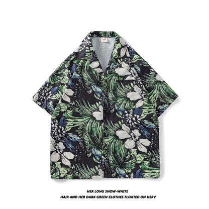 Now Available at Buy Center: Men's And Women's Retro Hong Kong Style Beach Printed Shirt