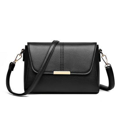 New Retro Women's High-grade Messenger Shoulder Bag Black