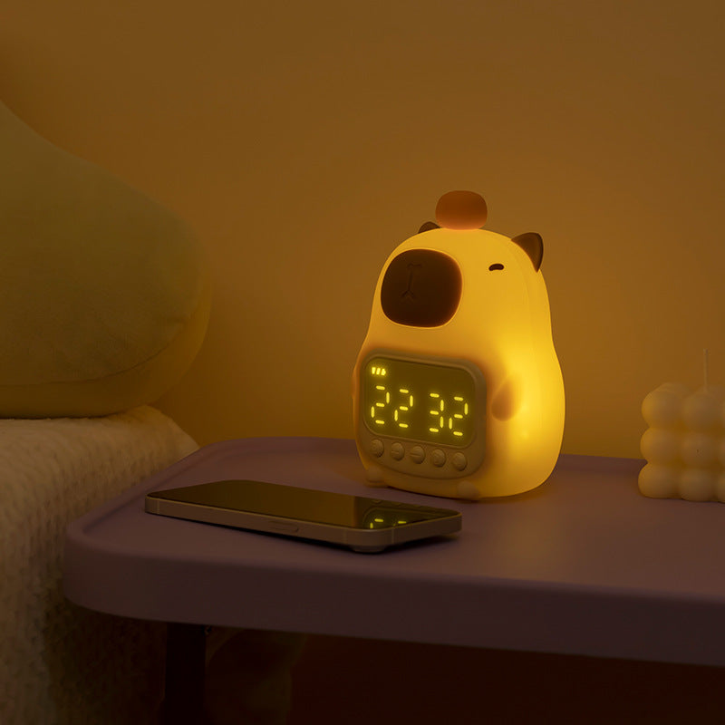 Newly Released at Buy Center: Silica Gel Alarm Clock Small Night Lamp Rechargeable Dimming Night Light