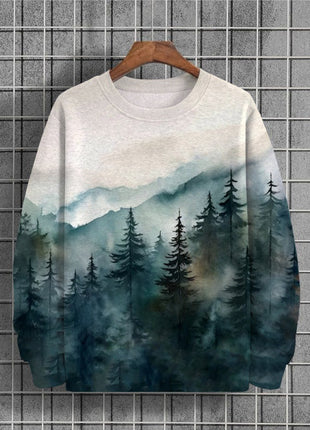 Round Neck Long-sleeved Sweater 3D Printed Youth Art Top