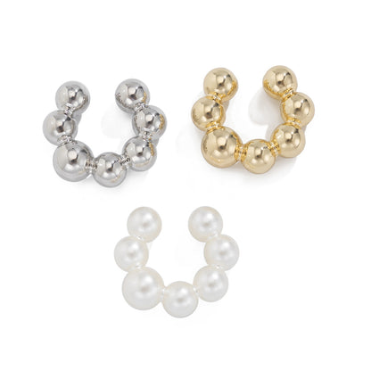 New Fashion No Pierced Pearl 3-piece Set