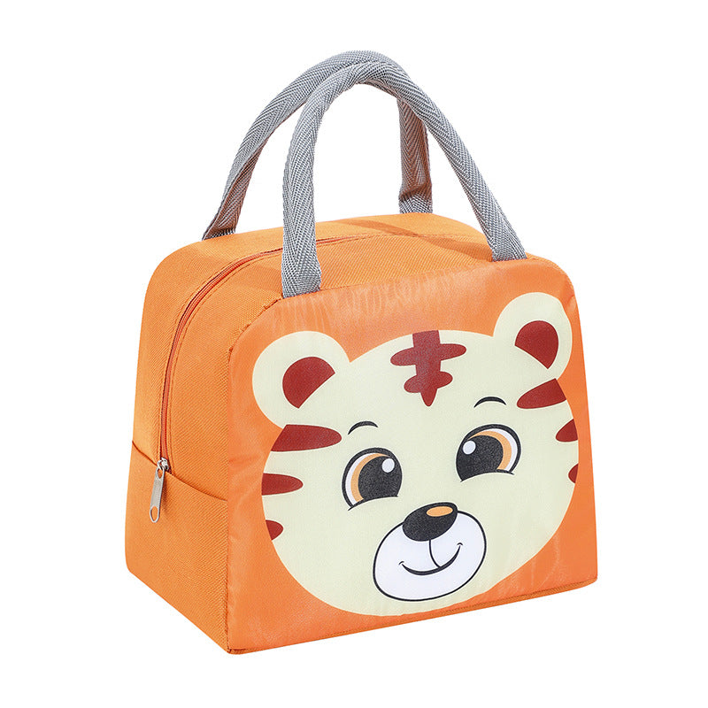 Fresh Arrivals at Buy Center: Lunch Box Handheld Lunch Bag Work Capacity Aluminum Foil Thickening Insulated Lunch Box Bag A2 Orange Cute Tiger