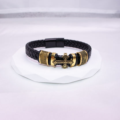 Newly Released at Buy Center: Woven Bracelet Woven Cross Men's Punk