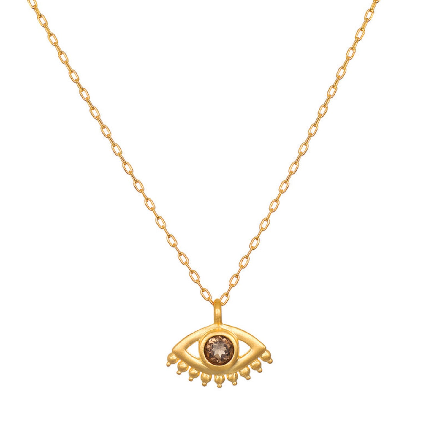 Newly Arrived at Buy Center: Simple Color Palm Eye Pendant Necklace Smoky Eyes