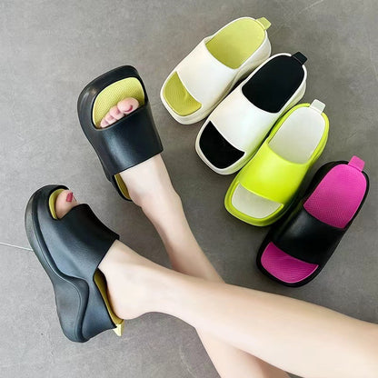 Now Available at Buy Center: 7CM Platform Slippers Women's Outer Wear Summer