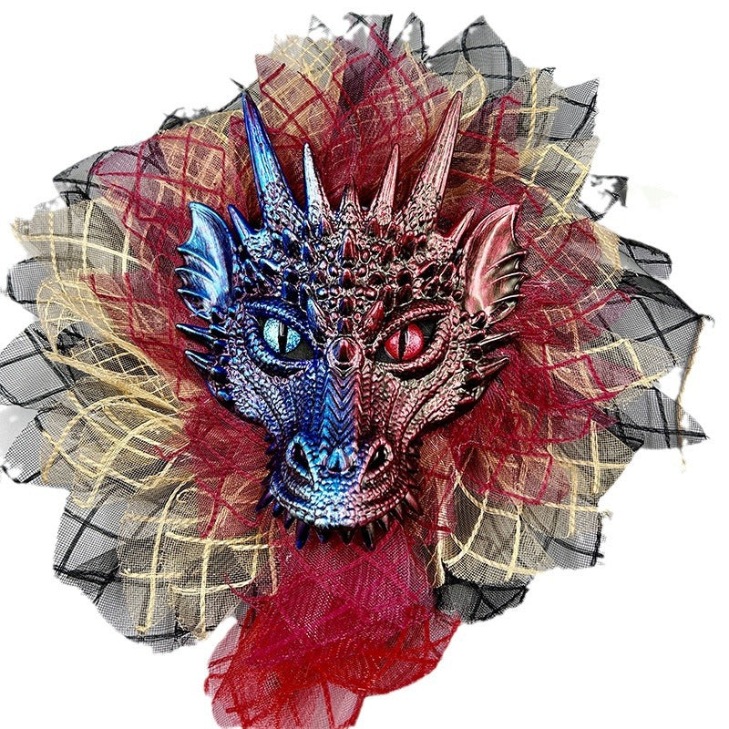 Fresh on the Scene at Buy Center: Halloween Full Face Dragon Mask Garland Ball Party Decoration Wreath