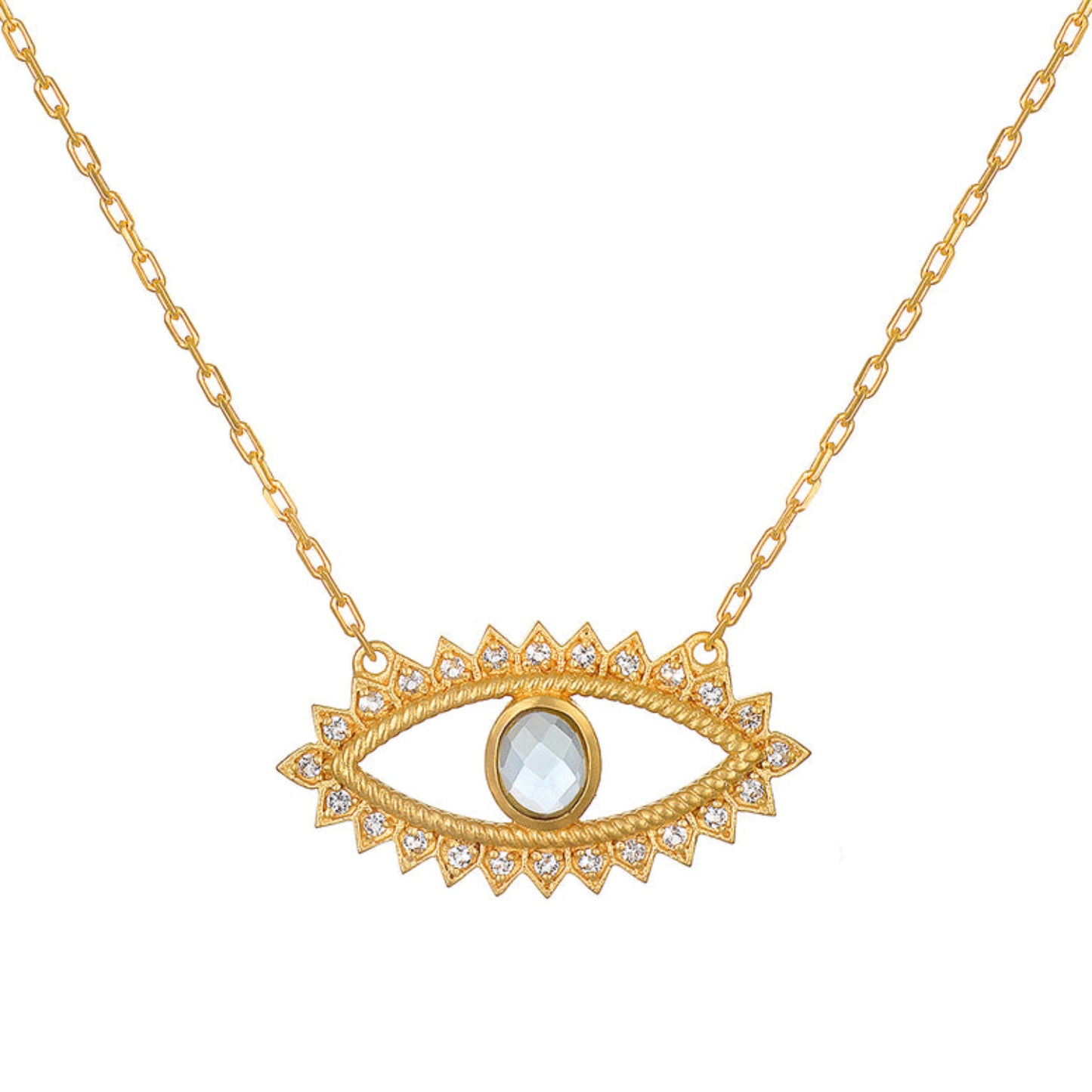 Newly Arrived at Buy Center: Simple Color Palm Eye Pendant Necklace Transparent Eyes