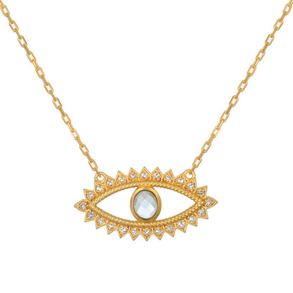 Newly Arrived at Buy Center: Simple Color Palm Eye Pendant Necklace Transparent Eyes