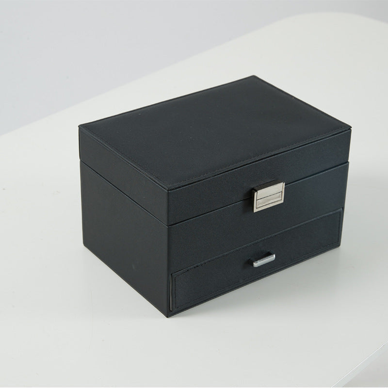 Hot New Items at Buy Center: Fashion Personality PU Leather Jewelry Storage Box Black