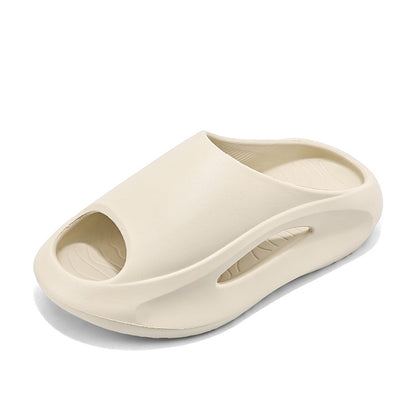 Now Available at Buy Center: Men's Thick Soled Anti Slip And Minimalist Versatile Slippers HY2306 Glossy Khaki