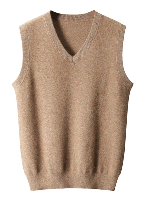 Casual Middle-aged V-neck Vest Sleeveless Sweater