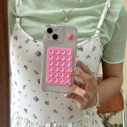 Newly Arrived at Buy Center: Minimalist Creative Stereo Sucker Phone Case Pink Sucker