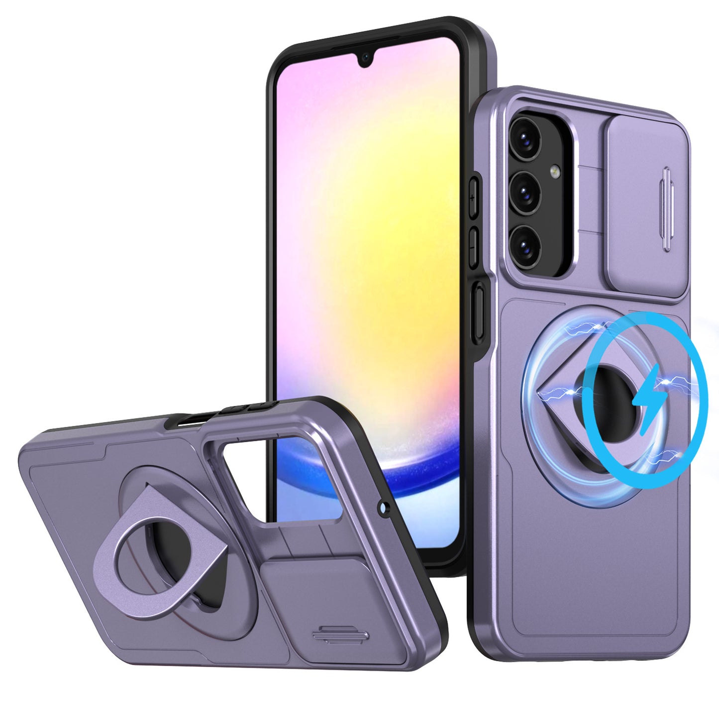 Now Available at Buy Center: New Applicable Super Hidden A Second Generation Sliding Window Phone Case Rotating Bracket Shell Purple